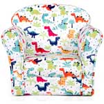 Multi-color Dinosaur Print Flannel Armchair for Kids
