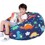 Cotton Blend Multicolor Dinosaur Bean Bag Cover for Stuffed Animals