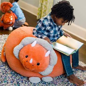Orange Dinosaur Cushion for Kids