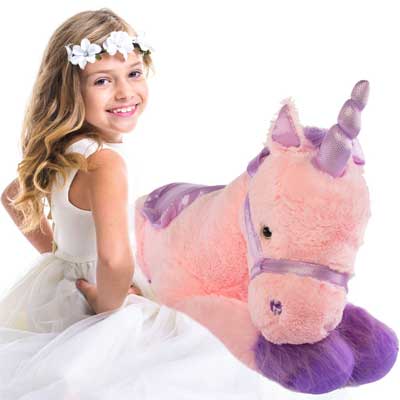Giant Pink Unicorn Stuffed Animal for Girls