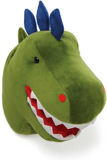 stuffed dinosaur with bunny ears